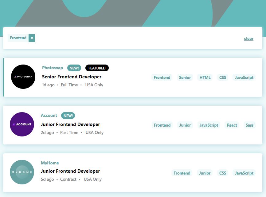 frontend mentor project